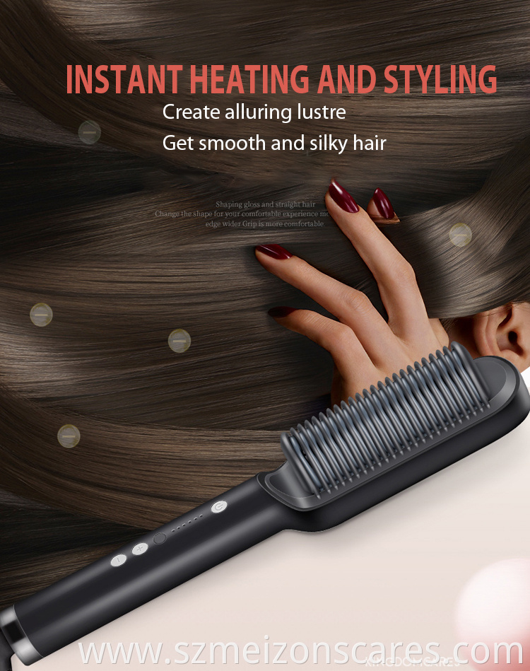 drok electric heated hair straightener brush